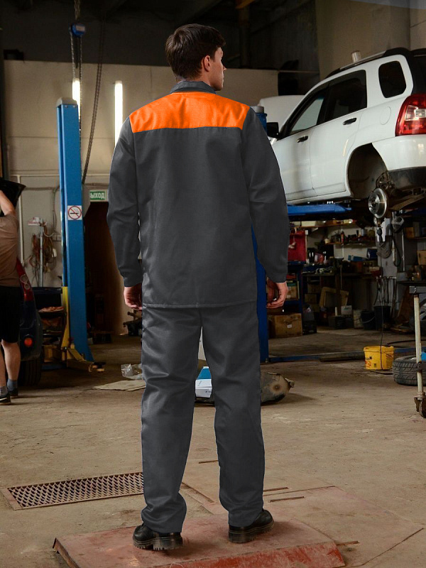 Костюм Аскет-1 куртка/ брюки, т.серый/оранжевый 5